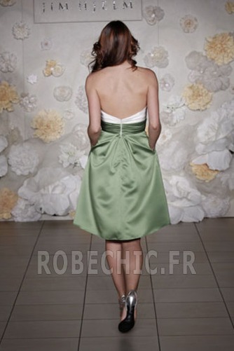 Robe Demoiselle d'Honneur Bustier Glissière Été Sans Manches Satin - Page 2