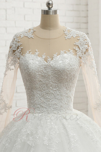 Robe de mariée A-ligne Plage Couvert de Dentelle Trou De Serrure - Page 4