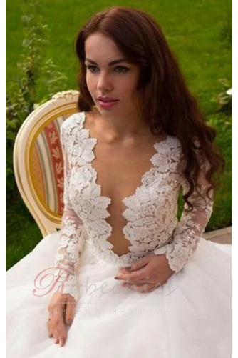 Robe de mariée Pittoresque Au Drapée Automne Tissu Dentelle Gaze Eglise - Page 3