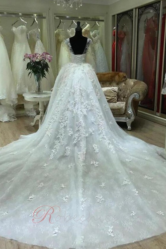 Robe de mariée A-ligne Formelle Naturel taille Soie Col Bateau - Page 3