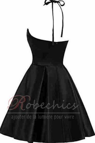 Robe de Cocktail Sans Manches A-ligne Naturel taille Norme Été Dos nu - Page 6