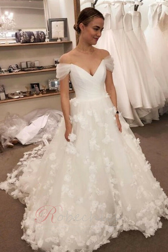 Robe de mariée Tulle Formelle Sans Manches Automne Traîne Moyenne - Page 1