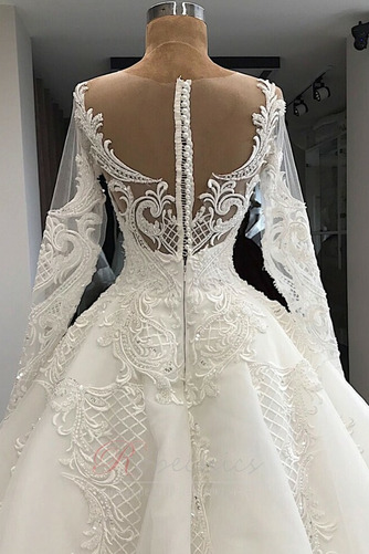 Robe de mariée Manche Longue Gaze Couvert de Dentelle Manche Aérienne - Page 3