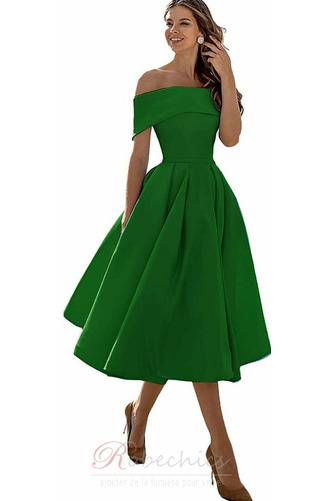 Robe de Soirée Au Drapée Satin Lacet Sans Manches Plage A-ligne - Page 8