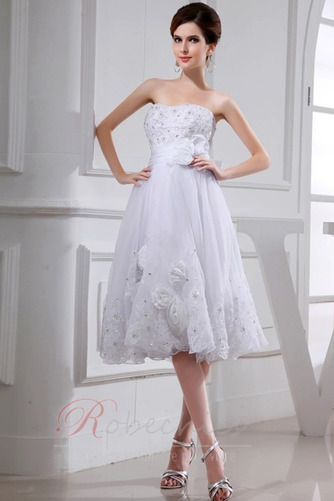 Robe de mariée Bustier Nœud à Boucles Glamour A-ligne Corsage Avec Bijoux - Page 1