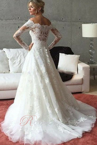 Robe de mariée Manche Longue Soie Couvert de Dentelle Train de balayage - Page 2