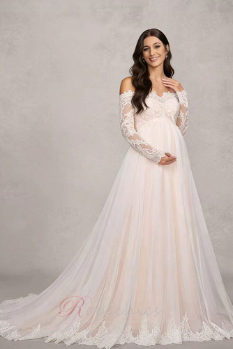 Robe de mariée Tissu Dentelle Printemps Empire Épaule Dégagée Traîne Mi-longue - Page 3