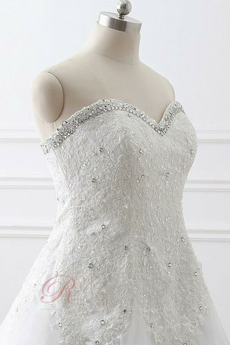 Robe de mariée a ligne Tissu Dentelle Formelle Col en Cœur Sans Manches - Page 4