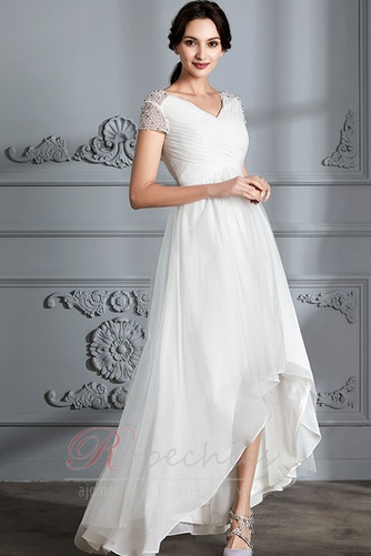 Robe de mariée Perle noble Asymétrique Plage Tulle Fourreau plissé - Page 3