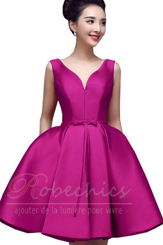 Robe de Cocktail Soie Epurée Lacez vers le haut Longueur Genou Été A-ligne - Page 12