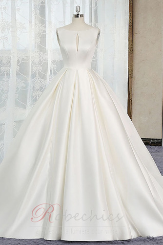 Robe de mariée Automne Dos nu A-ligne Sage Cathédrale Col Bateau - Page 1