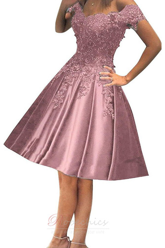 Robe de Cocktail Longueur Genou Épaule Dégagée A-ligne Manche Courte - Page 2