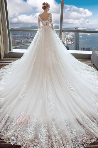 Robe de mariée A-ligne Longue Formelle Cathédrale Naturel taille - Page 2