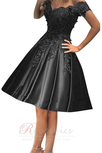 Robe de Cocktail Longueur Genou Épaule Dégagée A-ligne Manche Courte - Page 1