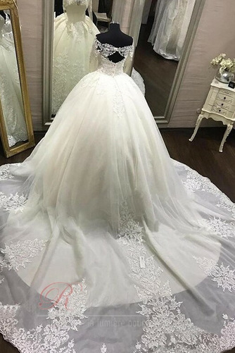 Robe de mariée Dentelle Naturel taille a ligne Longue Manche Aérienne - Page 3