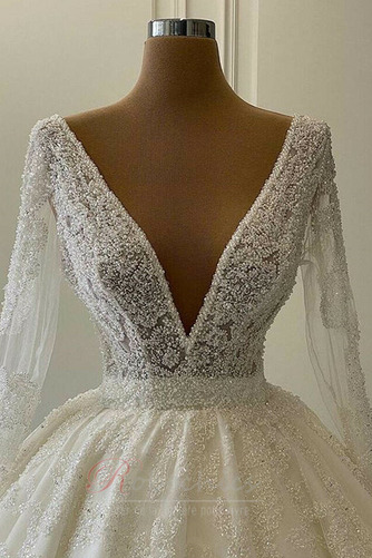 Robe de mariée A-ligne Cérémonial Zip Longueur au sol Haut Bas Eglise - Page 2