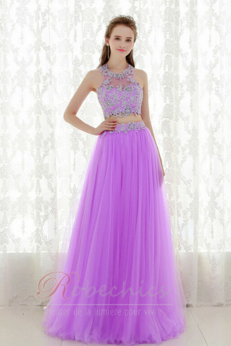 Robe de Bal Naturel taille Couvert de Dentelle Appliques Col ras du Cou - Page 3