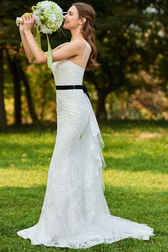 Robe de mariée Plage Naturel taille Sans Manches Épaule Asymétrique - Page 3