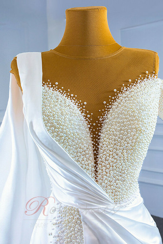 Robe de mariée Perles Longue Automne Fourreau Avec Bijoux Col Asymétrique - Page 7