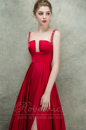 Robe de Soirée Naturel taille Au Drapée Dos nu Satin Printemps - Page 5