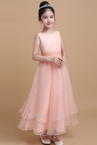 Robe Cortège Fille Haut Bas Organza A-ligne Naturel taille Epurée - Page 3