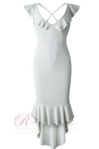Robe de Cocktail Désirable Naturel taille Asymétrique Avec Jacket - Page 6