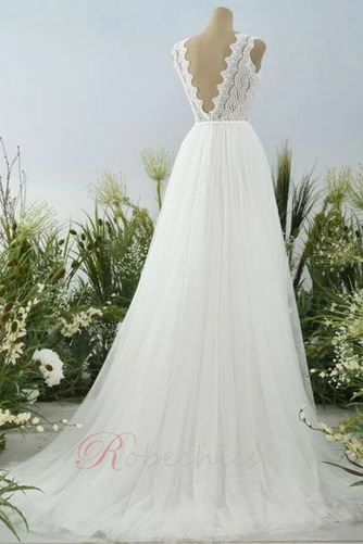 Robe de mariée Tulle Sans Manches Médium Zip Col en V a ligne - Page 2