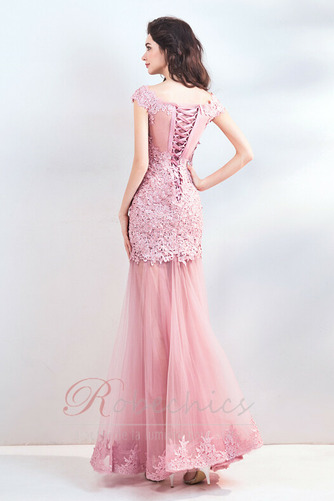 Robe de Bal Sexy Col U Profond Poire Sans Manches Tulle Appliques - Page 2