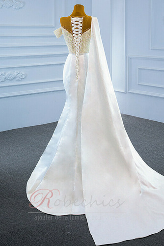 Robe de mariée Perles Longue Automne Fourreau Avec Bijoux Col Asymétrique - Page 2