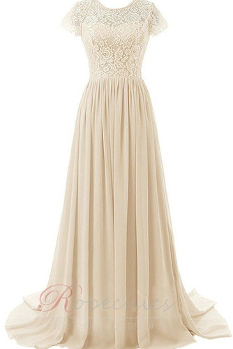 Robe de Soirée Longue Naturel taille Simple Col ras du Cou A-ligne - Page 18