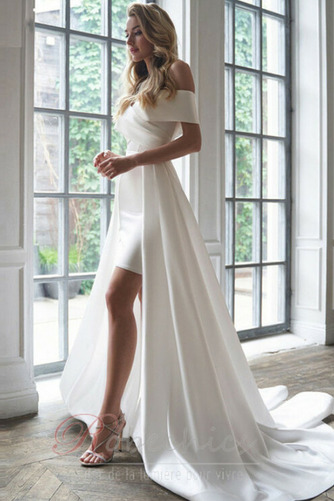 Robe de mariée Asymétrique Été Chic Longue Sans Manches Poire - Page 1