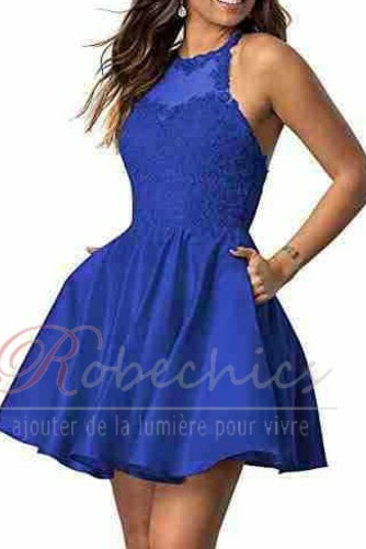 Robe de Cocktail A-ligne Perle Sans Manches Glamour Col ras du Cou Poire - Page 19