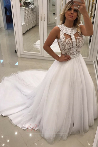 Robe de mariée Fourreau Avec Bijoux Sans Manches Salle Triangle Inversé - Page 1