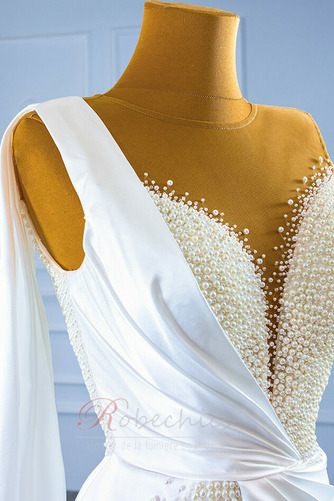 Robe de mariée Perles Longue Automne Fourreau Avec Bijoux Col Asymétrique - Page 8