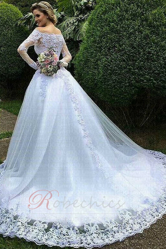 Robe de mariée Perle Traîne Courte Formelle Triangle Inversé Tulle - Page 2