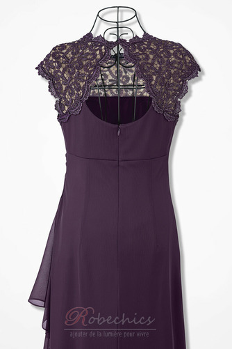 Robe Mère de Mariée Epurée Tissu Dentelle Au Drapée Col de chemise t A-ligne - Page 2