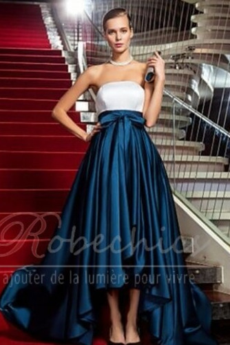 Robe de Soirée Satin Sans Manches Nœud à Boucles Norme Sans bretelles - Page 3