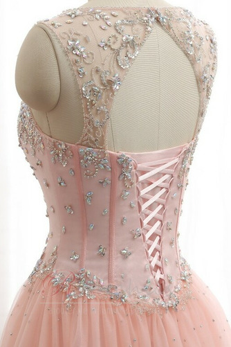 Robe de Bal Au Drapée Fourreau Avec Bijoux Tulle Traîne Courte - Page 5