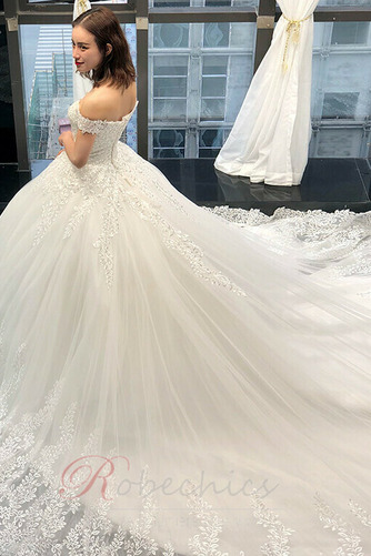 Robe de mariée Tulle Formelle A-ligne Épaule Dégagée Manquant - Page 6