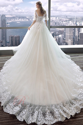 Robe de mariée Manche Courte Poire De plein air Dentelle Col en V - Page 2