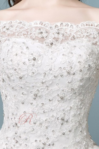 Robe de mariée Perlé Manche Courte Couvert de Dentelle Lacez vers le haut - Page 4