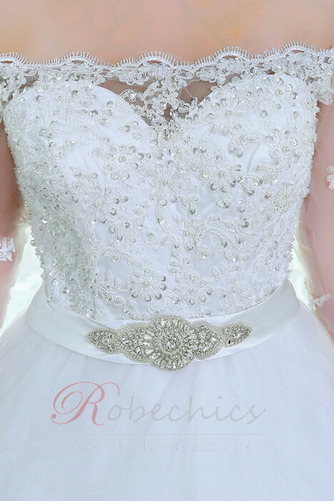 Robe de mariée Dos nu Appliques Classique A-ligne Couvert de Dentelle - Page 5