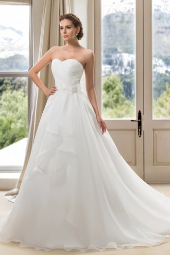 Robe de mariée Asymétrique Salle Col en Cœur Satin Décolleté Dans le Dos - Page 3