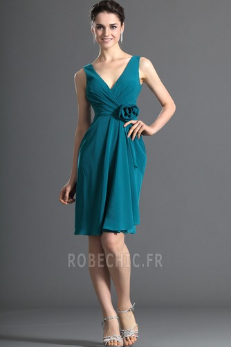 Robe Demoiselle d'Honneur Sans Manches Turquoise Simple Rivage - Page 2