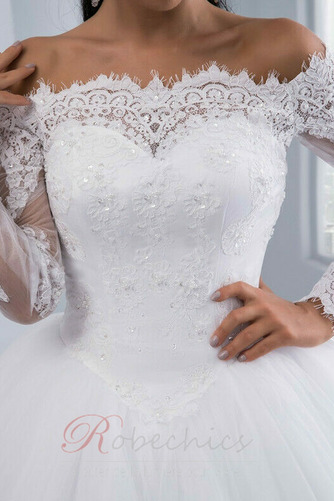 Robe de mariée Été Manche Longue Salle a ligne Tissu Dentelle Appliques - Page 4