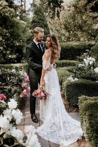 Robe de mariée Dentelle Longue Col en V Foncé Fourreau De plein air - Page 11