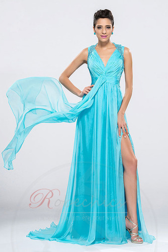 Robe de Soirée Été A-ligne Fermeture éclair Train de petit Luxueux - Page 1