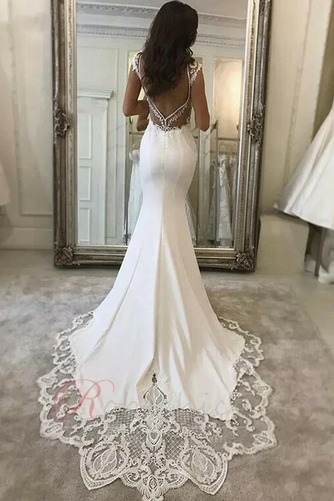 Robe de mariée Dos nu Train de balayage Elégant Appliques Sirène Satin - Page 2