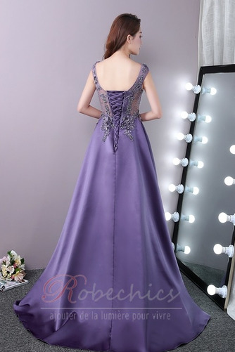 Robe de Bal Dos nu Perle Elégant A-ligne Satin Train de balayage - Page 2