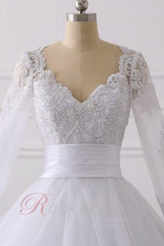 Robe de mariée Glissière Col en V Cérémonial a ligne Poire Tissu Dentelle - Page 5